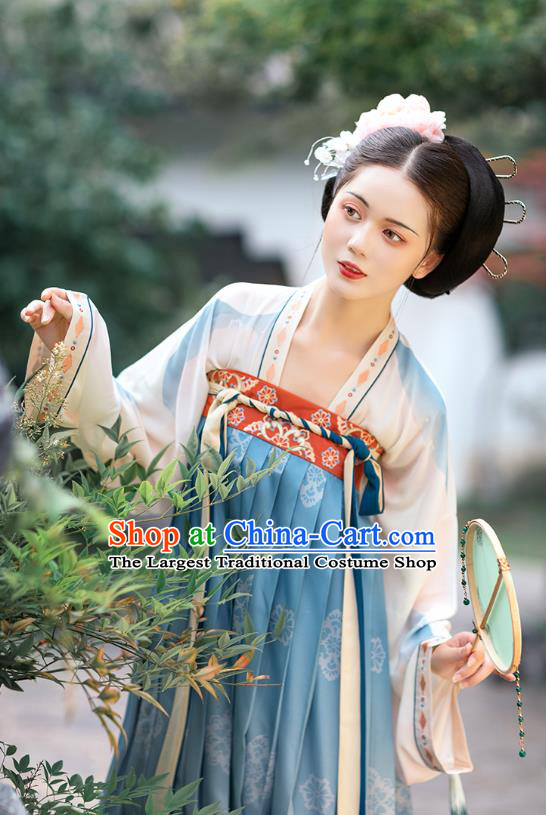 Chinese Ancient Noble Infanta Embroidered Hanfu Dress Traditional Tang Dynasty Royal Princess Historical Costumes Court Lady Garment