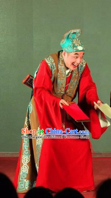 Ma Qian Po Shui Chinese Sichuan Opera Chou Apparels Costumes and Headpieces Peking Opera Clown Garment Landlord Clothing