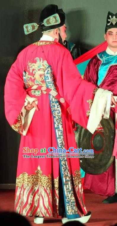 Ma Qian Po Shui Chinese Sichuan Opera Official Apparels Costumes and Headpieces Peking Opera Laosheng Zhu Maichen Garment Minister Clothing