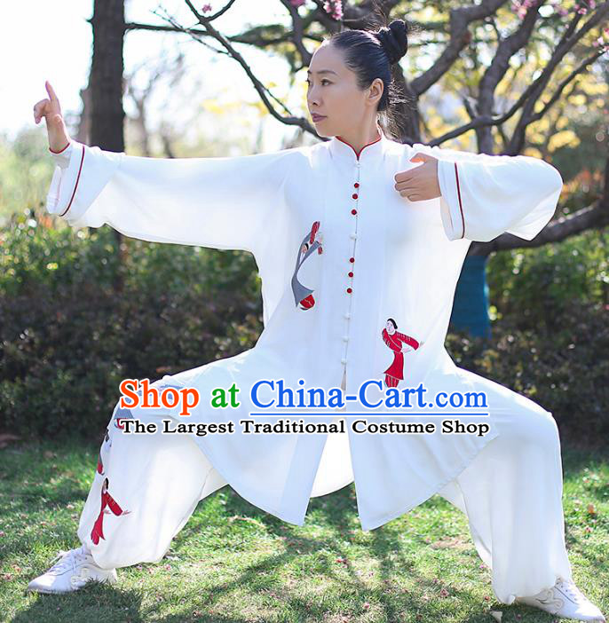 Professional Tai Chi Costume Top Grade Martial Arts Training Uniform Clothing Tai Ji Competition Embroidered Outfits for Women