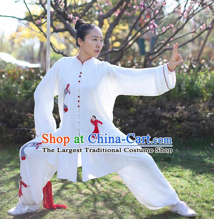 Professional Tai Chi Costume Top Grade Martial Arts Training Uniform Clothing Tai Ji Competition Embroidered Outfits for Women