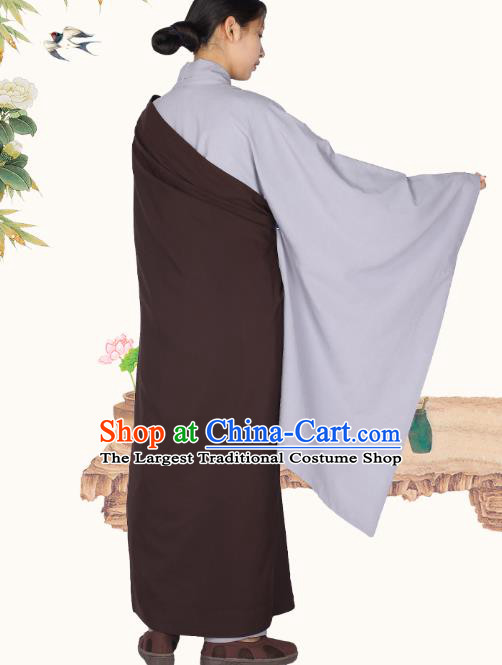 Chinese Traditional Women Lay Buddhist Costume Top Grade Tai Ji Uniforms Tang Suit Meditation Buddhist Nun Cassock