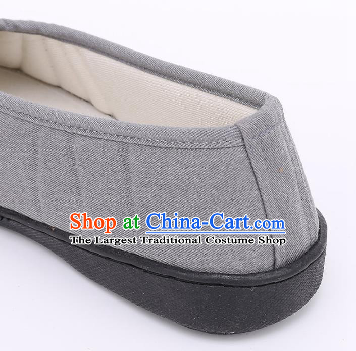 Top Grade Chinese Monk Shoes Traditional Buddhist Shoes Priest Grey Shoes