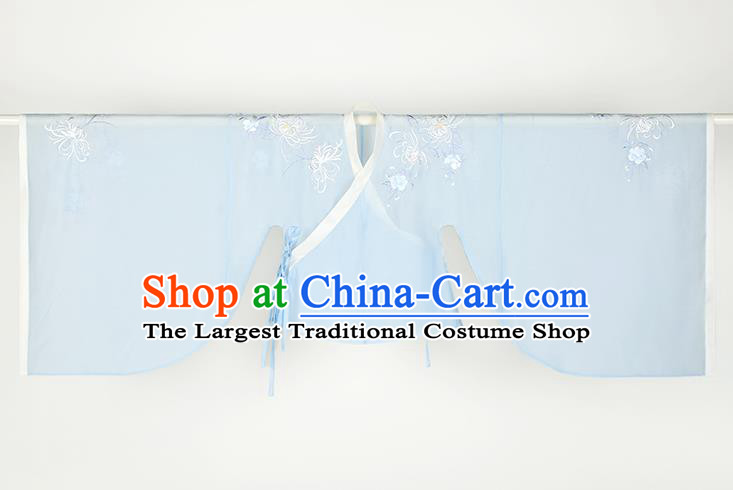 Chinese Ancient Jin Dynasty Imperial Consort Blue Hanfu Dress Traditional Court Female Historical Costumes Garment for Women