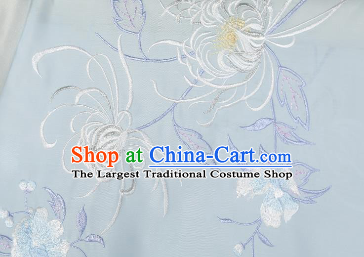 Chinese Ancient Jin Dynasty Imperial Consort Blue Hanfu Dress Traditional Court Female Historical Costumes Garment for Women