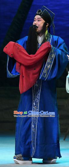 Ma Zu Chinese Peking Opera Laosheng Elderly Male Garment Costumes and Headwear Beijing Opera Landlord Lin Apparels Clothing