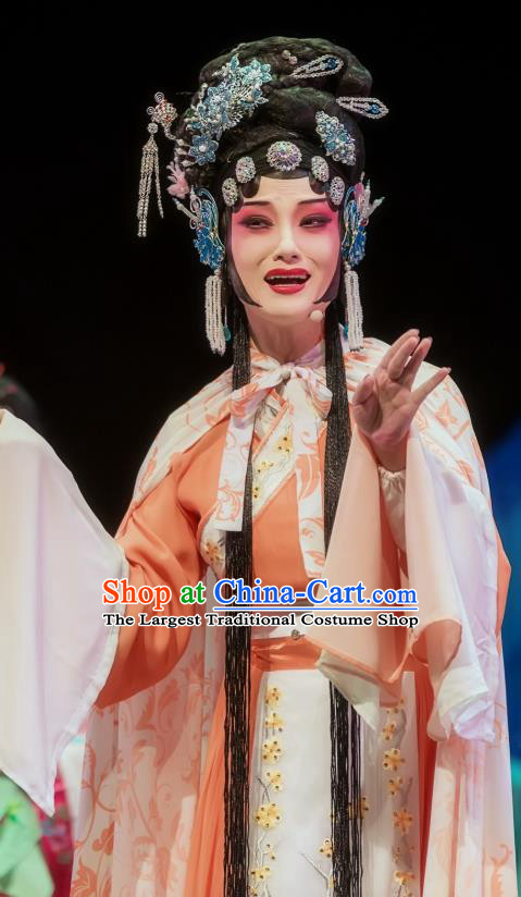 Chinese Sichuan Opera Hua Tan Garment Costumes and Hair Accessories Bao En Ji Traditional Peking Opera Actress Dress Diva Dou Suyi Apparels