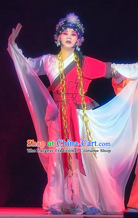 Chinese Sichuan Opera Distress Woman Garment Costumes and Hair Accessories The Jade Hairpin Traditional Peking Opera Actress Dress Diva Liu Siniang Apparels