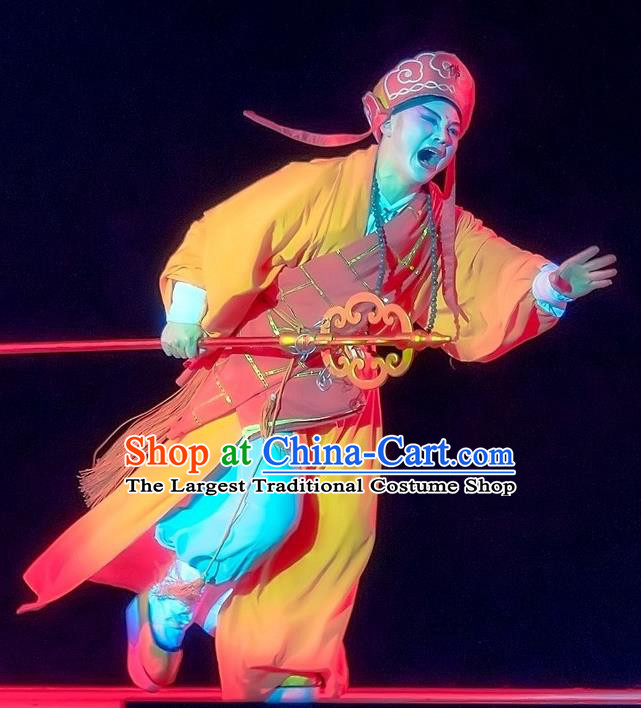 Mother of Mu Lian Chinese Sichuan Opera Monk Apparels Costumes and Headpieces Peking Opera Xiaosheng Garment Bonze Clothing
