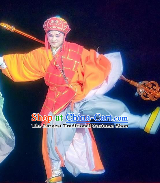 Mother of Mu Lian Chinese Sichuan Opera Monk Apparels Costumes and Headpieces Peking Opera Xiaosheng Garment Bonze Clothing