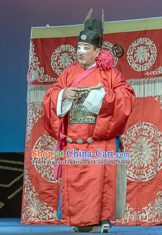 Ci Tang Chen Chinese Sichuan Opera Clown Tang Chen Apparels Costumes and Headpieces Peking Opera Minister Garment Magistrate Clothing