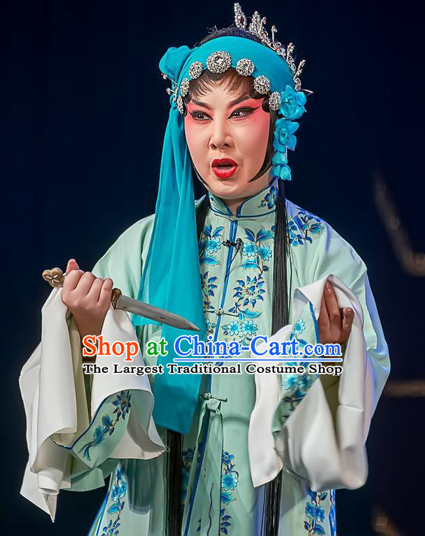 Chinese Sichuan Opera Diva Xue Yan Garment Costumes and Hair Accessories Ci Tang Chen Traditional Peking Opera Actress Dress Distress Maiden Apparels