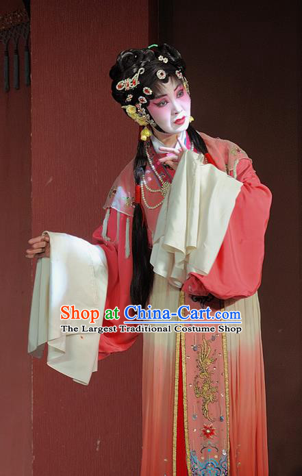 Chinese Sichuan Opera Young Female Garment Costumes and Hair Accessories Shuang Bai Yue Traditional Peking Opera Hua Tan Dress Diva Wang Ruilan Apparels