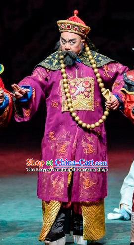 Scholar of Ba Shan Chinese Sichuan Opera Elderly Male Apparels Costumes and Headpieces Peking Opera Garment Minister Heng Bao Clothing