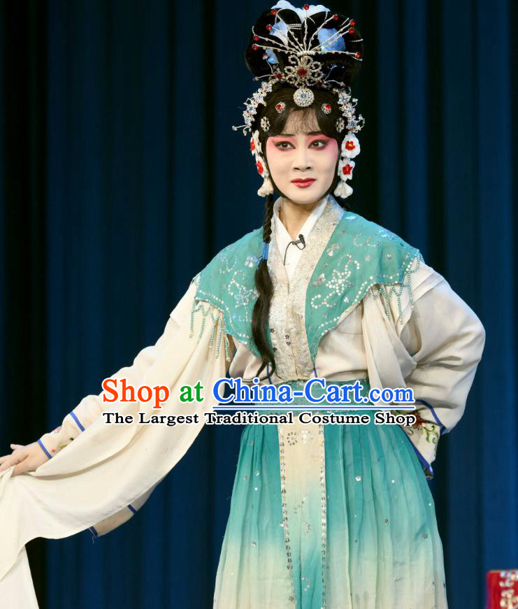 Chinese Sichuan Opera Actress Garment Costumes and Hair Accessories Traditional Peking Opera Diva Dress Fairy Lian Niang Apparels
