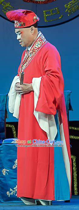 Xi Guan Ferry Chinese Sichuan Opera Merchant Apparels Costumes and Headpieces Peking Opera Rich Male Garment Landlord Chen Cai Clothing