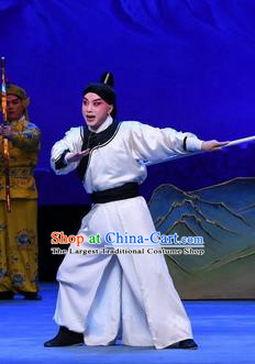 Luo Cheng Chinese Peking Opera Young Male Garment Costumes and Headwear Beijing Opera Swordsman Apparels Martial Male Clothing