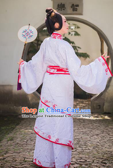 Chinese Qin Dynasty Curving Front Robe Apparels Ancient Court Princess Historical Costumes Traditional Noble Lady White Hanfu Dress for Women