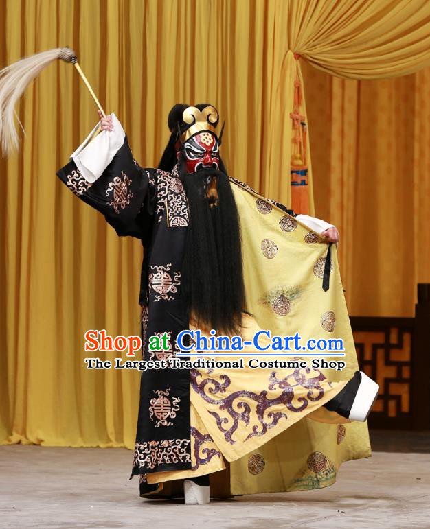 Sister Thirteen Chinese Peking Opera Elderly Male Garment Costumes and Headwear Beijing Opera Laosheng Apparels Official Clothing