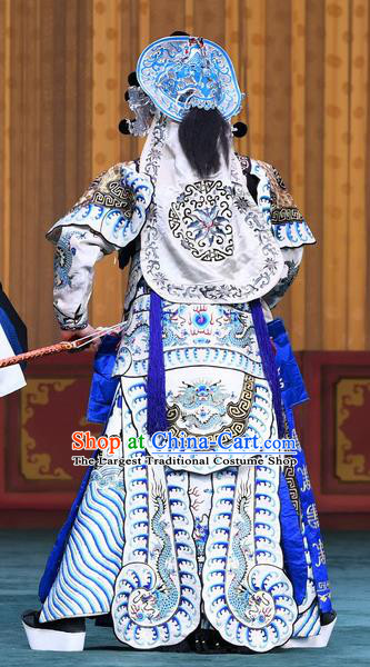 Sacrifice Zhao Shi Gu Er Chinese Peking Opera Martial Male Garment Costumes and Headwear Beijing Opera Wusheng Apparels General Armor Clothing