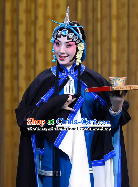 Chinese Beijing Opera Fisher Maiden Xiao Guiying Apparels Costumes and Headpieces Revenge of the Fisherman Traditional Peking Opera Young Female Garment Dress