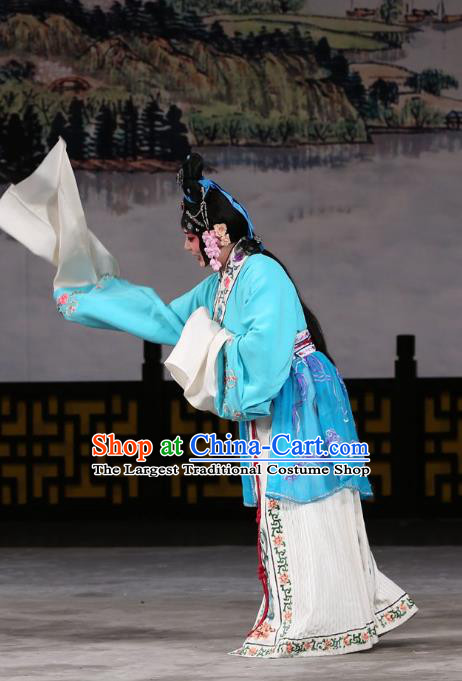 Chinese Beijing Opera Country Woman Xi Shi Apparels Costumes and Headdress Traditional Peking Opera Hua Tan Dress Young Female Garment