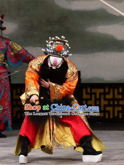 Xi Shi Chinese Peking Opera King Garment Costumes and Headwear Beijing Opera Elderly Male Fu Chai Apparels Clothing