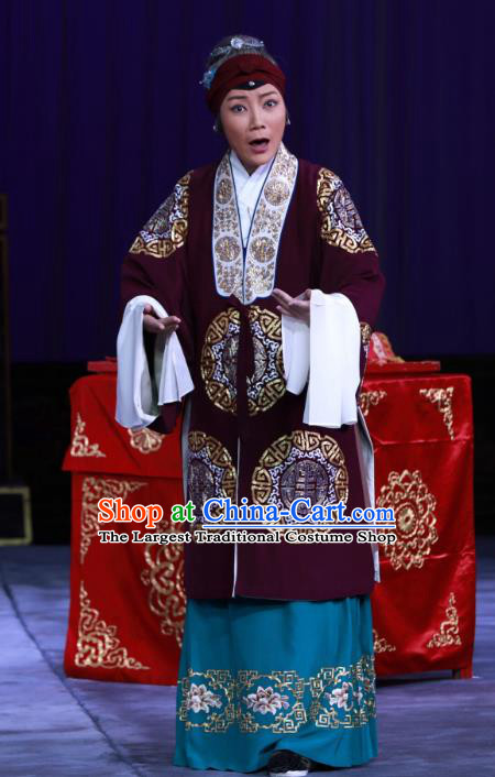 Chinese Beijing Opera Rich Dame Apparels Costumes and Headdress The Unicorn Purse Traditional Peking Opera Pantaloon Dress Garment