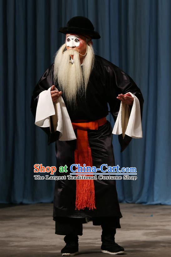 A Honey Trap Chinese Peking Opera Clown Garment Costumes and Headwear Beijing Opera Laosheng Apparels Elderly Male Qiao Fu Clothing