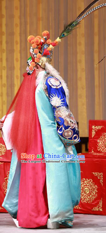 The Mirror of Fortune Chinese Peking Opera Robber Jin Yanbao Garment Costumes and Headwear Beijing Opera Martial Male Apparels Clothing
