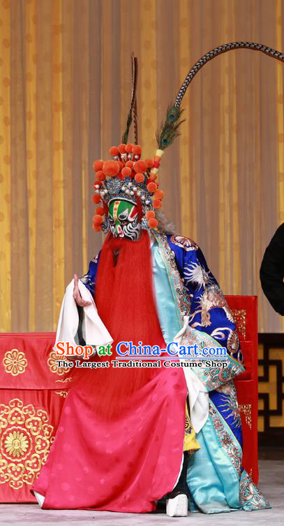 The Mirror of Fortune Chinese Peking Opera Robber Jin Yanbao Garment Costumes and Headwear Beijing Opera Martial Male Apparels Clothing