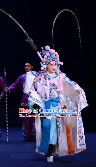 Ba Da Chui Chinese Peking Opera Takefu Garment Costumes and Headwear Beijing Opera Young Male Apparels General Lu Wenlong Clothing