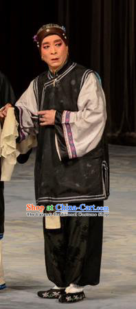 Chinese Beijing Opera Elderly Female Apparels Costumes and Headdress Stealing Silver Pot Traditional Peking Opera Old Dame Dress Laodan Garment