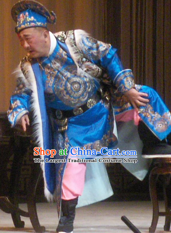 Qing Si Hen Chinese Peking Opera Wusheng Martial Male Garment Costumes and Headwear Beijing Opera Takefu Apparels Swordsman Clothing