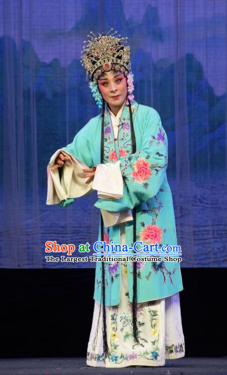 Chinese Jin Opera Diva Fan Lihua Garment Costumes and Headdress Li Hua Return Tang Traditional Shanxi Opera Young Female Dress Hua Tan Apparels