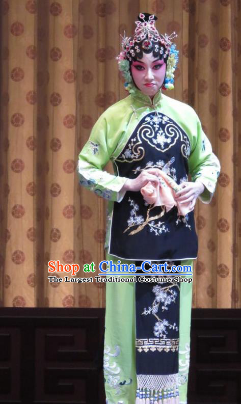 Chinese Hebei Clapper Opera Diva Garment Costumes and Headdress Jin Yunu Traditional Bangzi Opera Hua Tan Dress Young Beauty Apparels