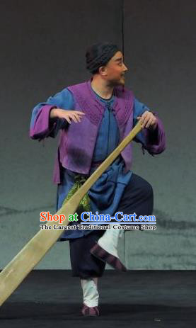 Yu Chenglong Chinese Shanxi Opera Boatman Apparels Costumes and Headpieces Traditional Jin Opera Garment Civilian Clothing