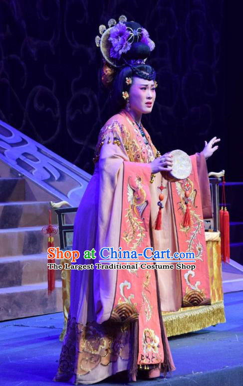 Chinese Jin Opera Queen Wang Garment Costumes and Headdress Madam Ruyi Traditional Shanxi Opera Noble Female Dress Empress Apparels