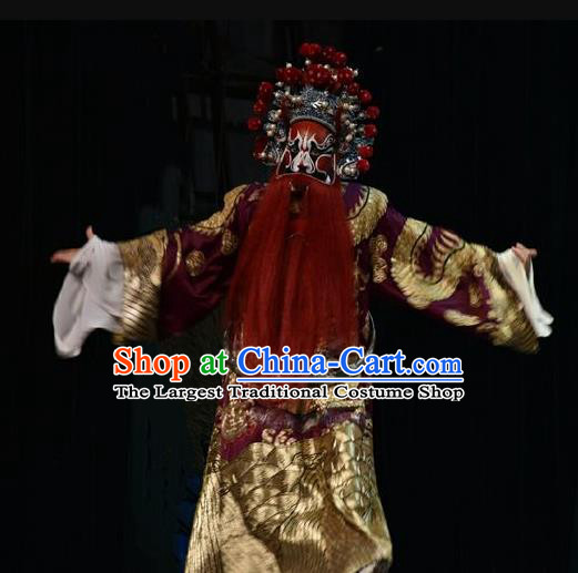 Chinese Shanxi Opera Jing Role Apparels Costumes and Headpieces Traditional Jin Opera General Garment Shogun Hu Dahai Clothing