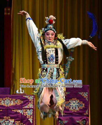 Sacrifice Chinese Shanxi Opera Young Boy Apparels Costumes and Headpieces Traditional Jin Opera Martial Male Garment Zhao Wu Clothing
