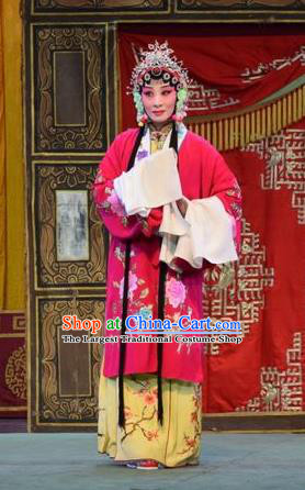 Chinese Jin Opera Diva Yin Bilian Garment Costumes and Headdress Fu Gui Tu Traditional Shanxi Opera Young Beauty Dress Hua Tan Apparels