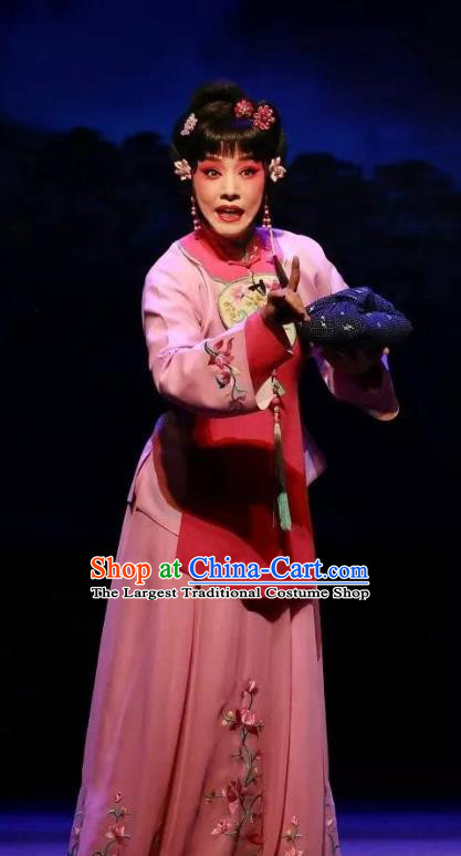Chinese Jin Opera Young Female Garment Costumes and Headdress Lan Ke Mountain Traditional Shanxi Opera Hua Tan Dress Diva Apparels