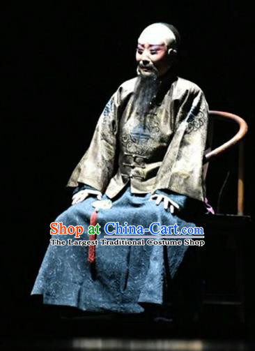 Wang Jia Da Yuan Chinese Shanxi Opera Qing Dynasty Landlord Apparels Costumes and Headpieces Traditional Jin Opera Laosheng Garment Milord Wang Chongren Clothing