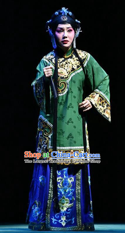 Chinese Jin Opera Rich Female Garment Costumes and Headdress Hua Tian Cuo Traditional Shanxi Opera Actress Apparels Hua Tan Liu Yuyan Dress