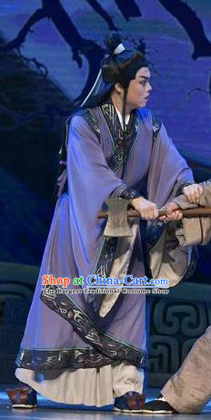 Qing Ming Chinese Shanxi Opera Niche Apparels Costumes and Headpieces Traditional Jin Opera Xiaosheng Garment Young Male Clothing