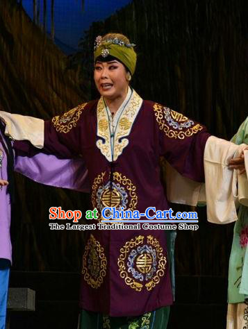 Chinese Jin Opera Elderly Female Garment Costumes and Headdress Mulan Joins the Army Traditional Shanxi Opera Dame Apparels Laodan Dress