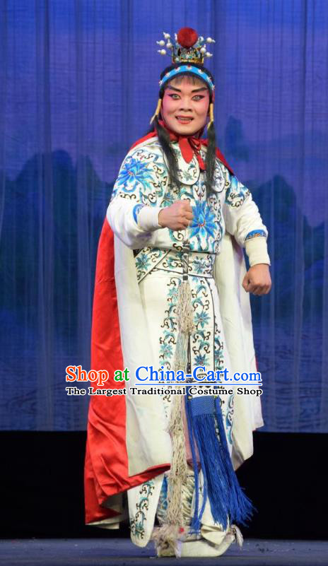 Mu Guiying Command Chinese Shanxi Opera Martial Male Apparels Costumes and Headpieces Traditional Jin Opera Wusheng Garment Yang Wenguang Clothing