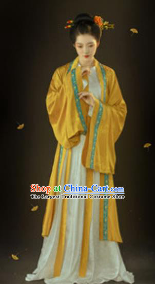Chinese Ancient Young Female Dress Traditional Hanfu Apparels Song Dynasty Historical Drama Noble Mistress Replica Costumes and Headpieces for Women