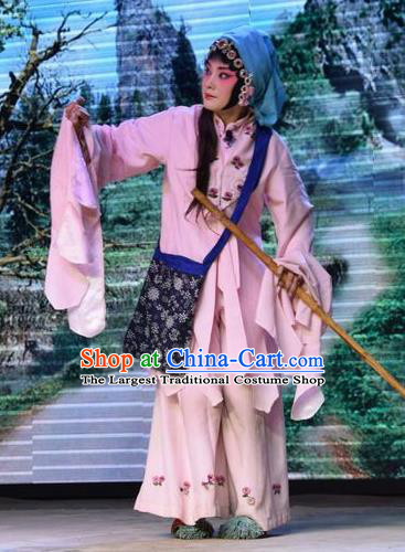 Chinese Jin Opera Village Woman Garment Costumes and Headdress Legend of Leper Traditional Shanxi Opera Young Female Apparels Diva Qiu Liyu Dress