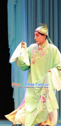 Story About A Wall Chinese Lu Opera Young Male Apparels Costumes and Headpieces Traditional Shandong Opera Clown Garment Scholar Zhang Erguai Clothing